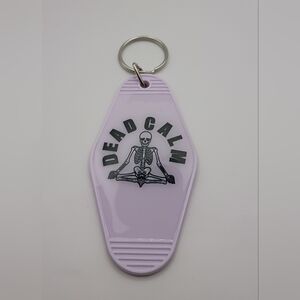 Handmade Dead Calm Skeleton Motel Keychain Lavender Purple UV Resin Retro Gift